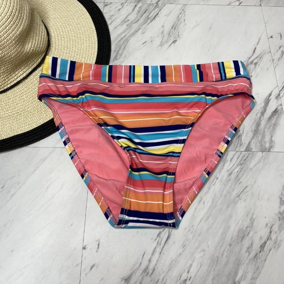 New! Splendid High Leg Stripe Bikini Bottom - Picture 1 of 12